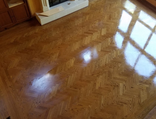 Herringbone floor in Pepper Pike Residence